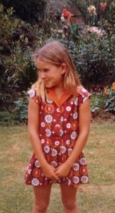 Vanessa Hogge in her grandmother's garden, South Africa, 1972