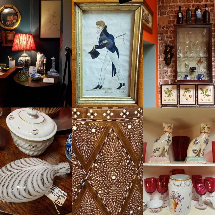 Affordable Antique chic/Fisher London blog at Charis White Interiors collage